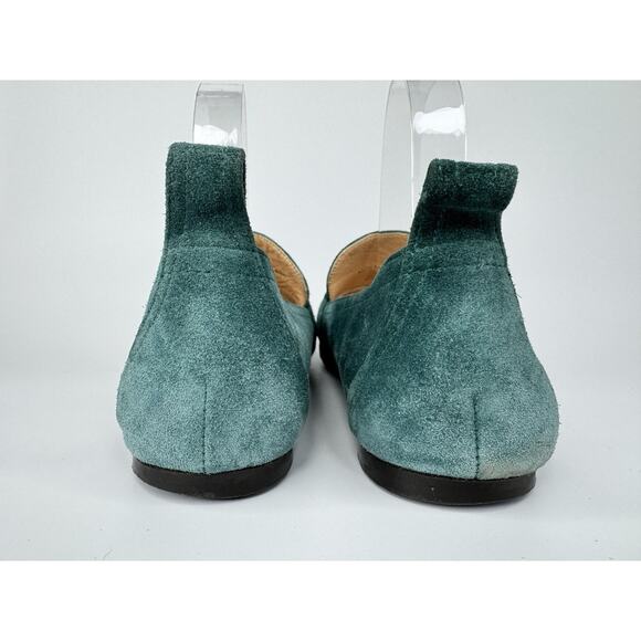 J.Crew Womens Marie Suede Tab Loafer Flats 9.5 Green Teal Leather Preppy Classic - Picture 4 of 13